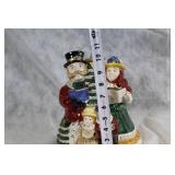 Ceramic Holiday Carolers Tissue Holder and Accent Piece