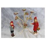Norway Candydesigns Figurines and Floral Candelabra Set