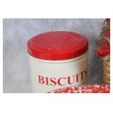 Vintage Kitchen and Decor Collection with Basket, Biscuit Tin, Toy Horses, and More