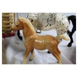 Vintage Kitchen and Decor Collection with Basket, Biscuit Tin, Toy Horses, and More