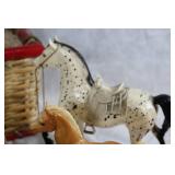 Vintage Kitchen and Decor Collection with Basket, Biscuit Tin, Toy Horses, and More