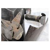 Metal Armor Knight Statue with Shield and Axe