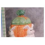 Charming Rabbit Cookie Jar with Carrot Design