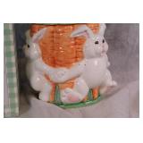 Charming Rabbit Cookie Jar with Carrot Design