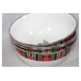 Set of Christmas Themed Dinnerware and Decor with Reindeer Ornament