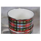 Set of Christmas Themed Dinnerware and Decor with Reindeer Ornament