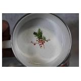 Set of Christmas Themed Dinnerware and Decor with Reindeer Ornament