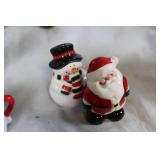 Set of Christmas Themed Dinnerware and Decor with Reindeer Ornament