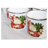 Set of Christmas Themed Dinnerware and Decor with Reindeer Ornament
