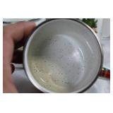 Set of Christmas Themed Dinnerware and Decor with Reindeer Ornament