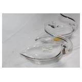 Set of 2 Duncan Miller Crystal Swan Dishes