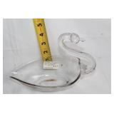 Set of 2 Duncan Miller Crystal Swan Dishes