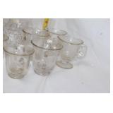 Collection of 14 Vintage Glass Punch Cups with Ornate Handles