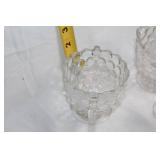 Collection of 10 Vintage Glass Sugar Bowls and Creamers