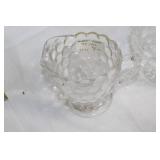 Collection of 10 Vintage Glass Sugar Bowls and Creamers