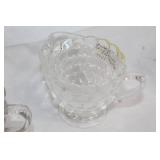 Collection of 10 Vintage Glass Sugar Bowls and Creamers