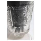 Vintage Pressed Glass Punch Bowl Set with 8 Matching Cups