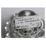 Set of 3 Heisey Crystolite Single Lite Candleholders