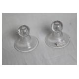 Pair of Duncan Miller Tear Drop 4" Candleholders