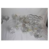 Collection of 23 Vintage Glass Cups and Goblets
