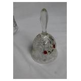 Set of 3 Fenton Strawberry Bell Glass Decorative Bells