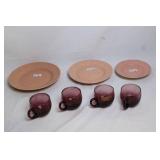 Franciscan Coronado Dinner Plates and Glass Cups Set