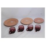 Franciscan Coronado Dinner Plates and Glass Cups Set