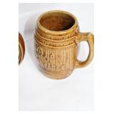 Set of 3 Vintage Stoneware Mugs