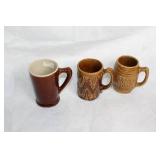 Set of 3 Vintage Stoneware Mugs