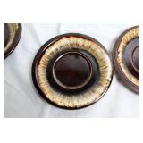 Set of 7 Pfaltzgraff Brown Drip Stoneware Plates