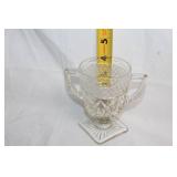 Set of 3 Vintage Glass Sugar Bowls and Creamer