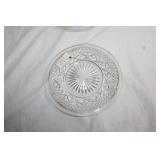 Set of 6 Glass Dessert Plates with Starburst Design