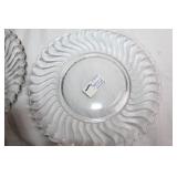 Set of 5 Elegant Clear Glass Swirl Pattern Plates