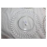 Set of 5 Elegant Clear Glass Swirl Pattern Plates