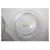 Set of 5 Elegant Clear Glass Swirl Pattern Plates