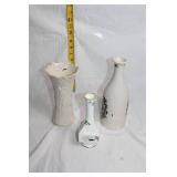 Trio of Decorative Vases with Unique Designs