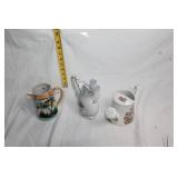 Set of 3 Vintage Pitchers: Hand-Painted, Floral, and Ironstone