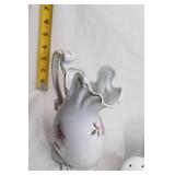 Set of 3 Vintage Pitchers: Hand-Painted, Floral, and Ironstone