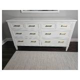 Contemporary 9 Drawer Dresser from Marshal Fields with Modern Brass Drawer Pulls