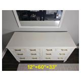 Contemporary 9 Drawer Dresser from Marshal Fields with Modern Brass Drawer Pulls