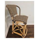 Palecek Bamboo Rattan Wicker Bar Stools (Three)