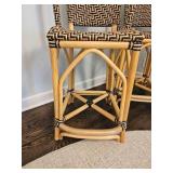 Palecek Bamboo Rattan Wicker Bar Stools (Two)