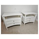 Modern Contemporary White Nightstand Pair