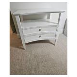 Modern Contemporary White Nightstand Pair
