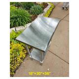 Brushed Steel Prep Table