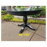 Black Enamel Pedestal Table