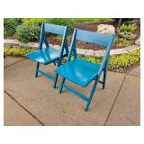 Vibrant Blue Folding Chairs