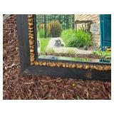 Contemporary Mantel Mirror with Gilt Floral Garlends