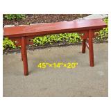 Red Lacquer Oriental Bench