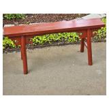 Red Lacquer Oriental Bench